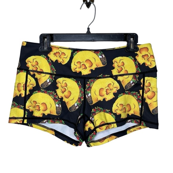 Feed Me Fight Me Pants - Feed Me Fight Me FMFM Skull Taco Print Active Short Large